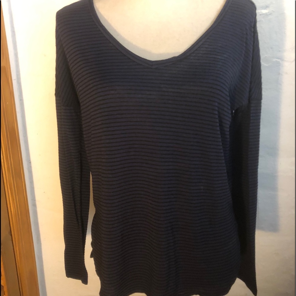 Blue/Black Striped Top